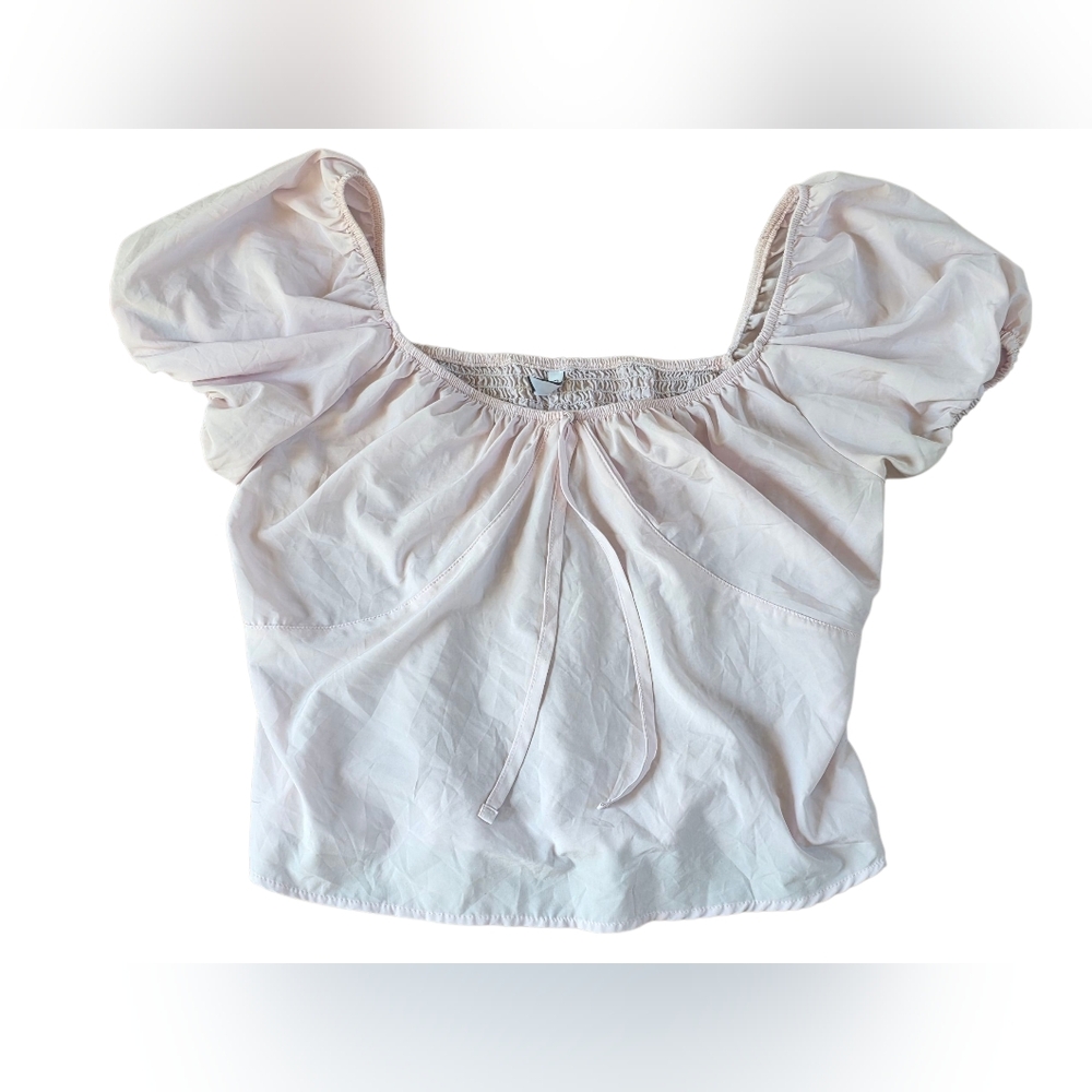 Koaj Light Pink Cropped Flowy Off The Shoulder Top Size L EUC